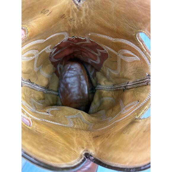 Sanders Boot Makers Vintage Brown Western Cowboy Boots Size 8.5 Brown 90's Tall - Picture 10 of 11